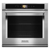 Stainless steel built-in single wall oven with digital control panel from KitchenAid Appliances collection