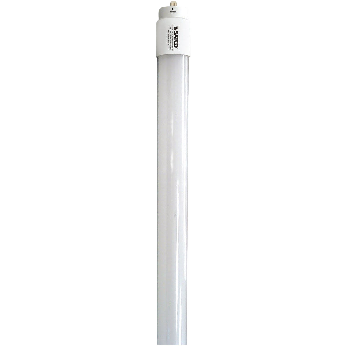 White T8 LED tube light bulb with single pin base for lighting and electrical home improvement collections