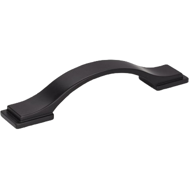 Matte black 96mm cabinet pull with curved modern design for Home Improvement and Furniture Accessories collections
