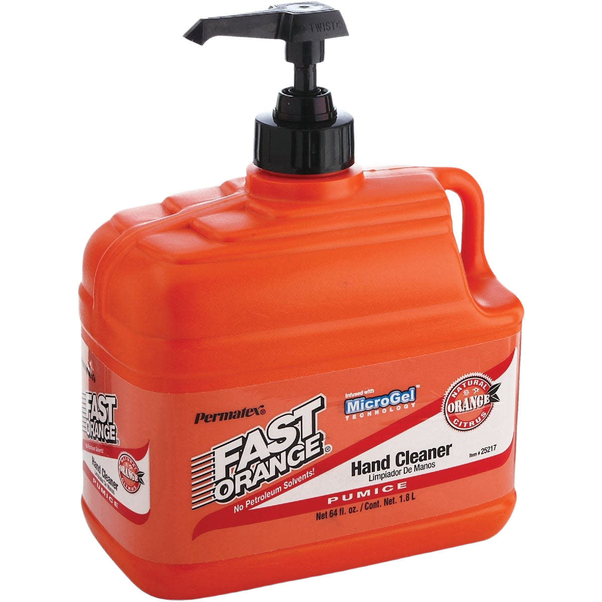 Orange pumice hand cleaner with pump dispenser for automotive use and under $50 home improvement tasks
