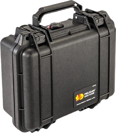 Compact black protective case with secure latches and pressure valve from Storage & Organization under $100 collection