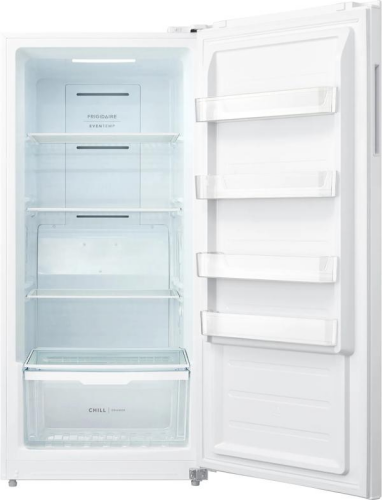 White upright garage ready convertible freezer and refrigerator with glass shelves, clear door bins, and a large crisper drawer, shown in Refrigerators, Kitchen & Kitchenware, All Products, and Appliances at Hartville Hardware.