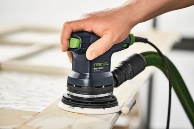 Festool random orbit sander with ergonomic grip and dust extraction for precision sanding in power tools collection