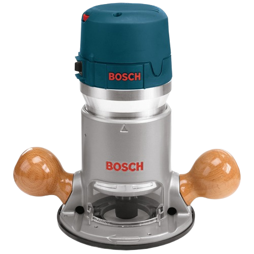 Compact fixed-base router with dual wooden handles for precise woodworking in tools and home improvement projects