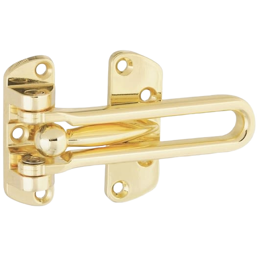 Polished brass door security guard with decorative design for enhanced home safety and door accessories collections