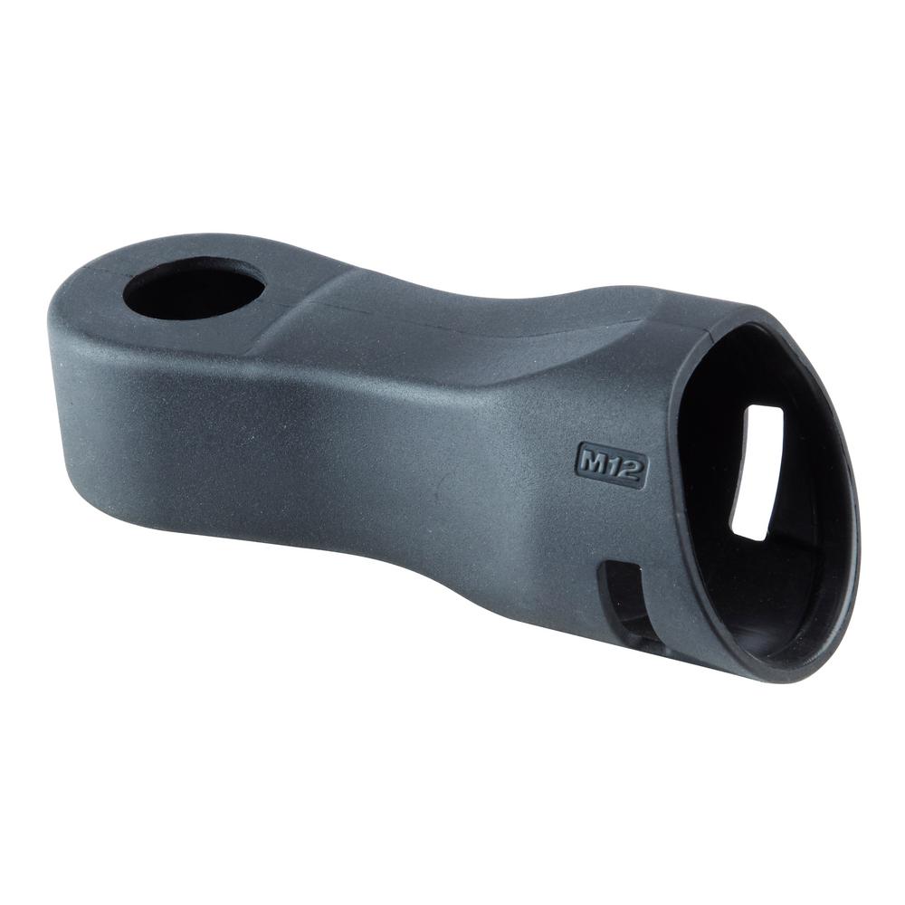 Black protective boot designed for Milwaukee M12 3/8 inch ratchet, durable tool accessory under $50 for home improvement