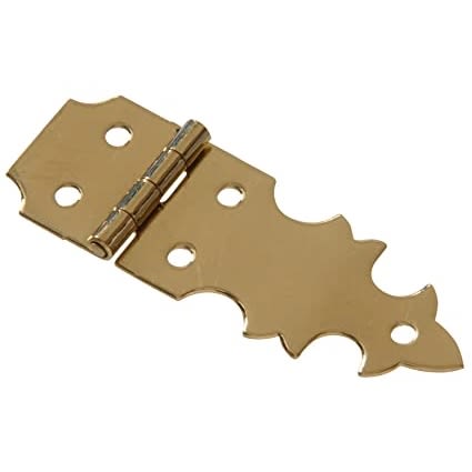 Solid brass decorative hinge with bright brass finish for hardware and home improvement projects under $50