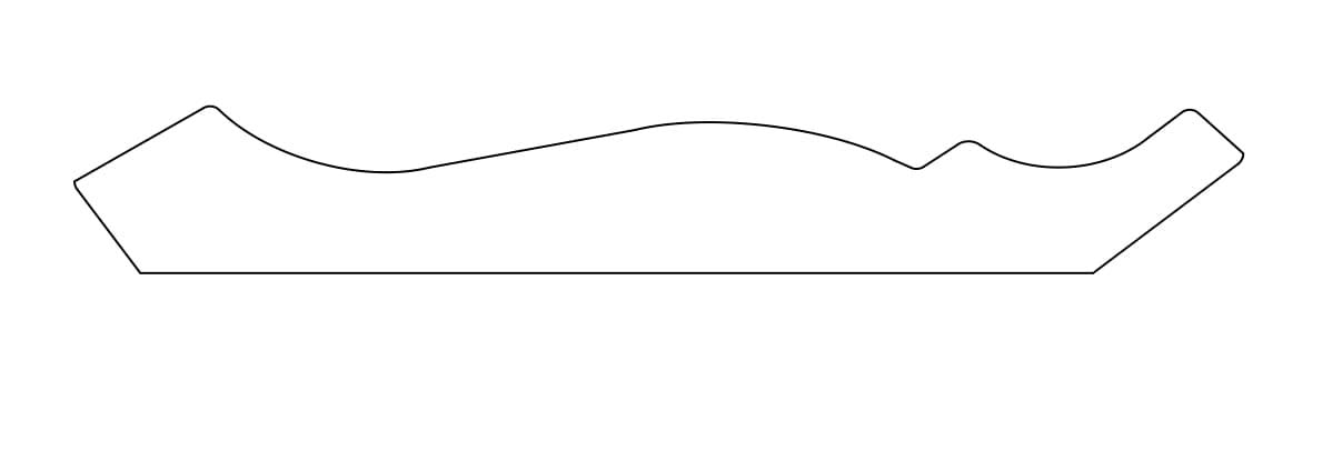 Profile view of precision-machined poplar crown molding for molding and millwork in home improvement collections under $50