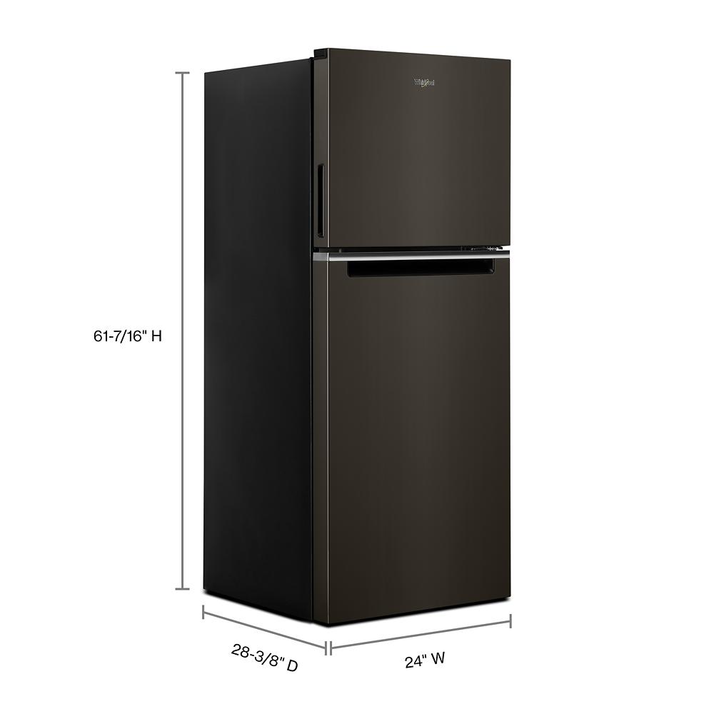 Modern black top-freezer refrigerator with compact design from Appliances and Kitchen & Kitchenware collections