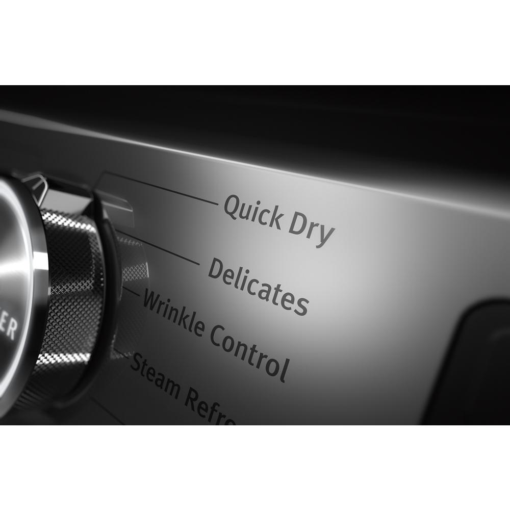 Close-up of dryer control panel highlighting Quick Dry, Delicates, and Wrinkle Control settings in Dryers collection