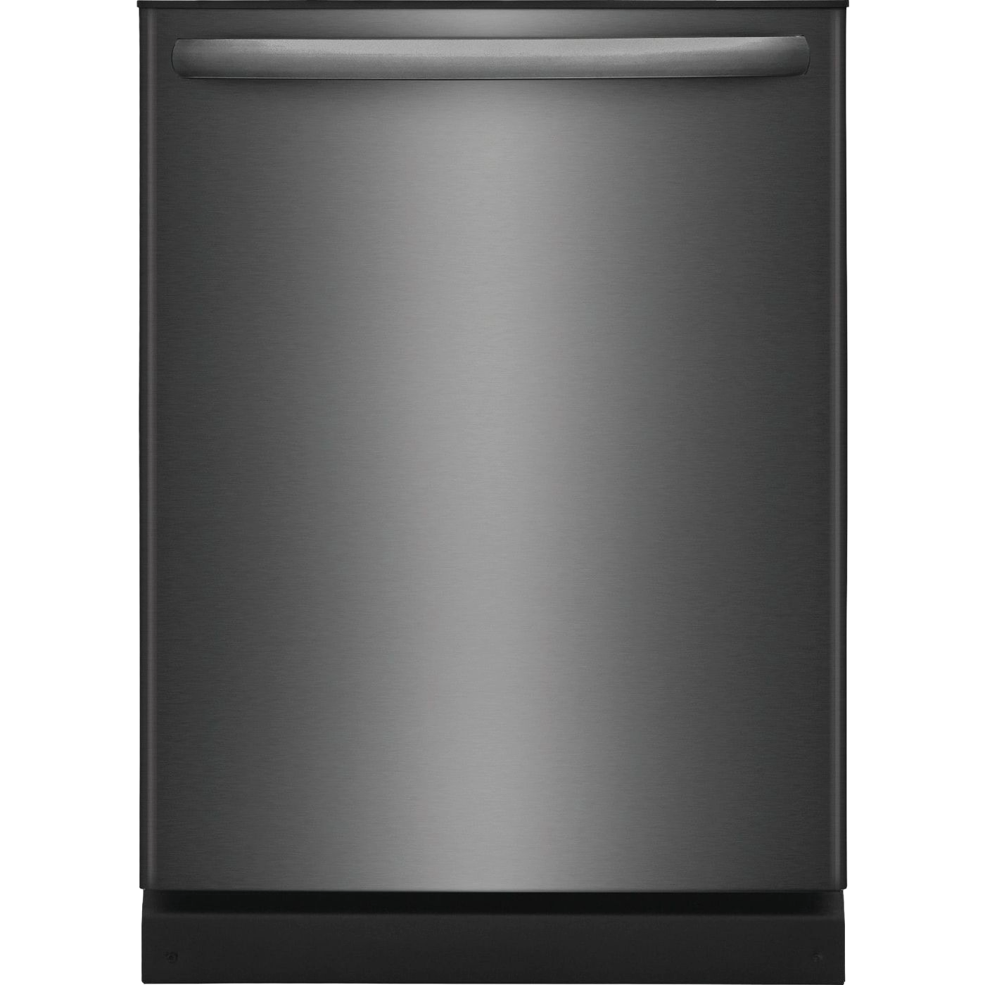 Front view of sleek stainless steel built-in dishwasher designed for modern kitchen and home improvement use