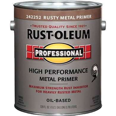 One gallon can of Rust-Oleum red flat rusty metal primer in specialty paint and home improvement supplies collections