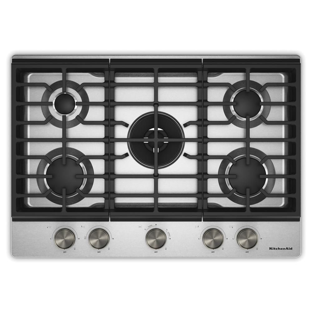 KitchenAid® 30 in. Gas Cooktop with 5 Burners and Integrated Wok Grate