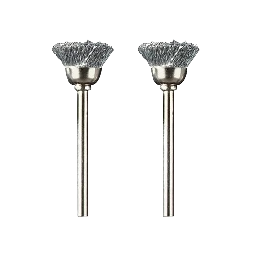 Pair of 1/2 inch carbon steel rotary tool brushes for rust removal and polishing in power tool accessories under $50