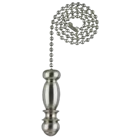Brushed nickel metal beaded pull chain with decorative pendant for lighting and ceiling fan accessories under $50 collections