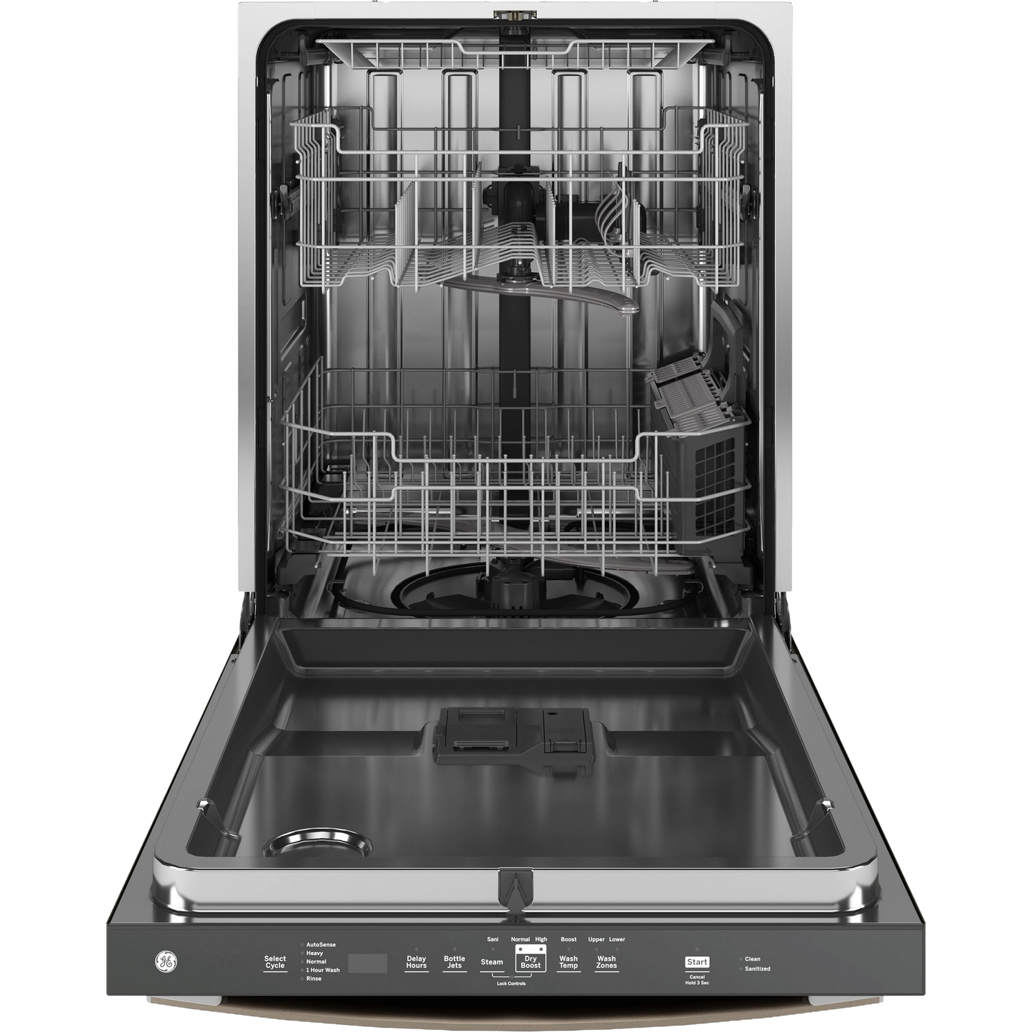 GE® ENERGY STAR® Fingerprint Resistant Top Control with Stainless Steel Interior Dishwasher with Sanitize Cycle