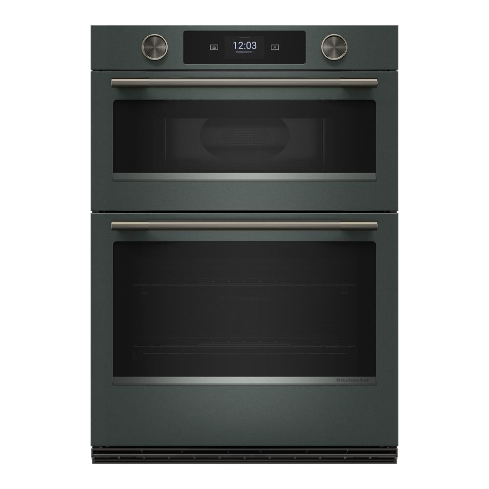 30-inch smart electric combo wall oven in Juniper with LED touchscreen and backlit knobs for kitchen appliances collections