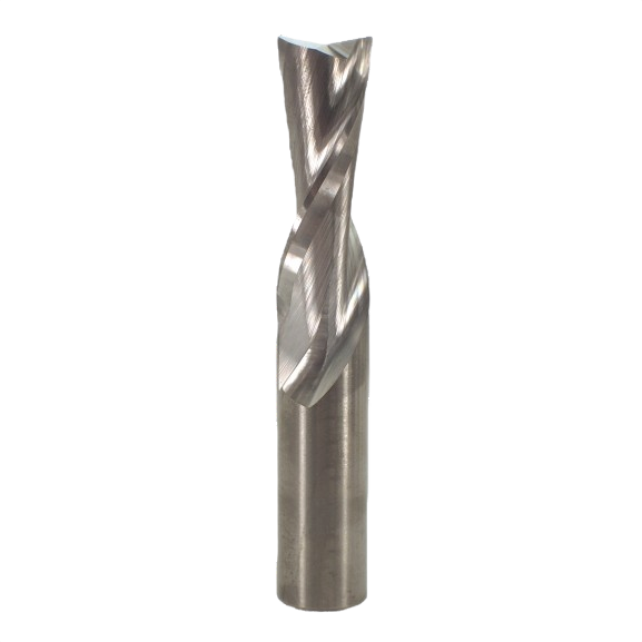 Left hand spiral downcut router bit with 1/2 inch shank for precision cutting in power tool accessories collection