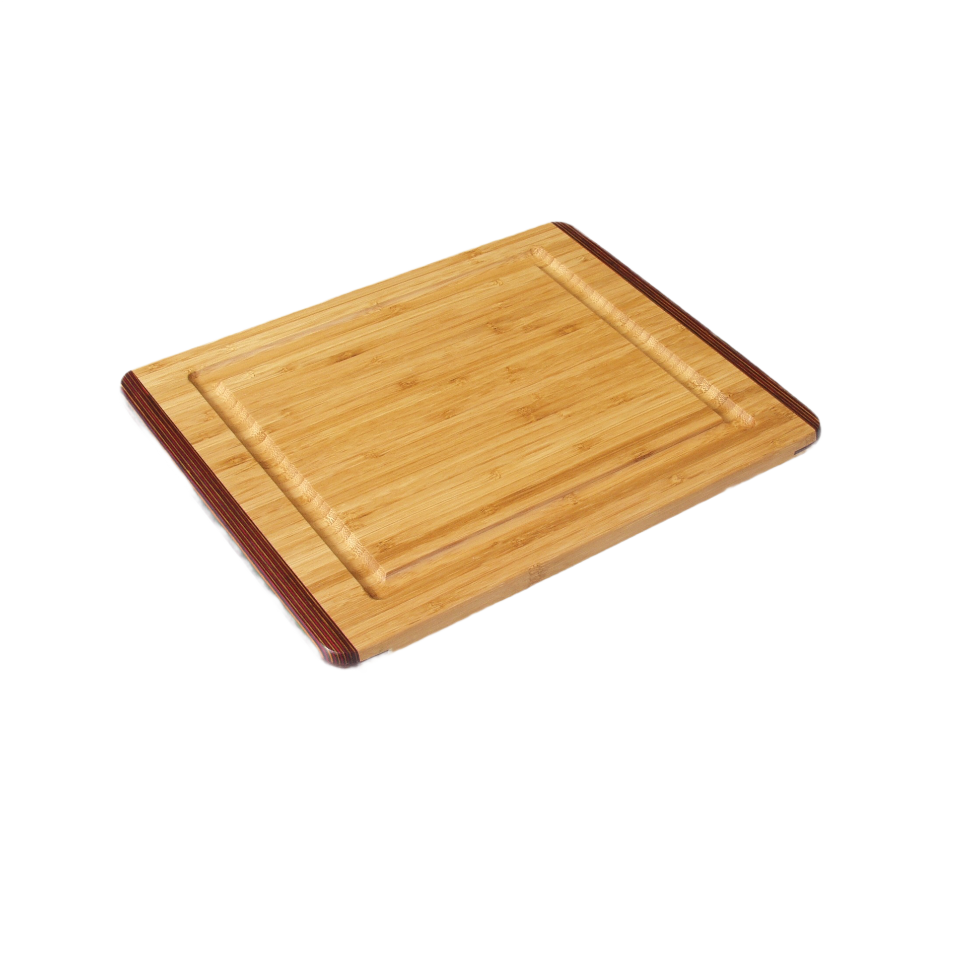 Bamboo cutting board with juice groove and contrasting wood edges for kitchenware and cooking utensil use under $50 collection