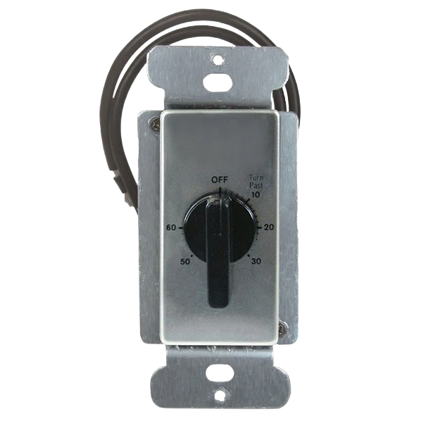 In-wall spring wound timer with adjustable dial and metal mounting plate for electrical tools under $50 collection