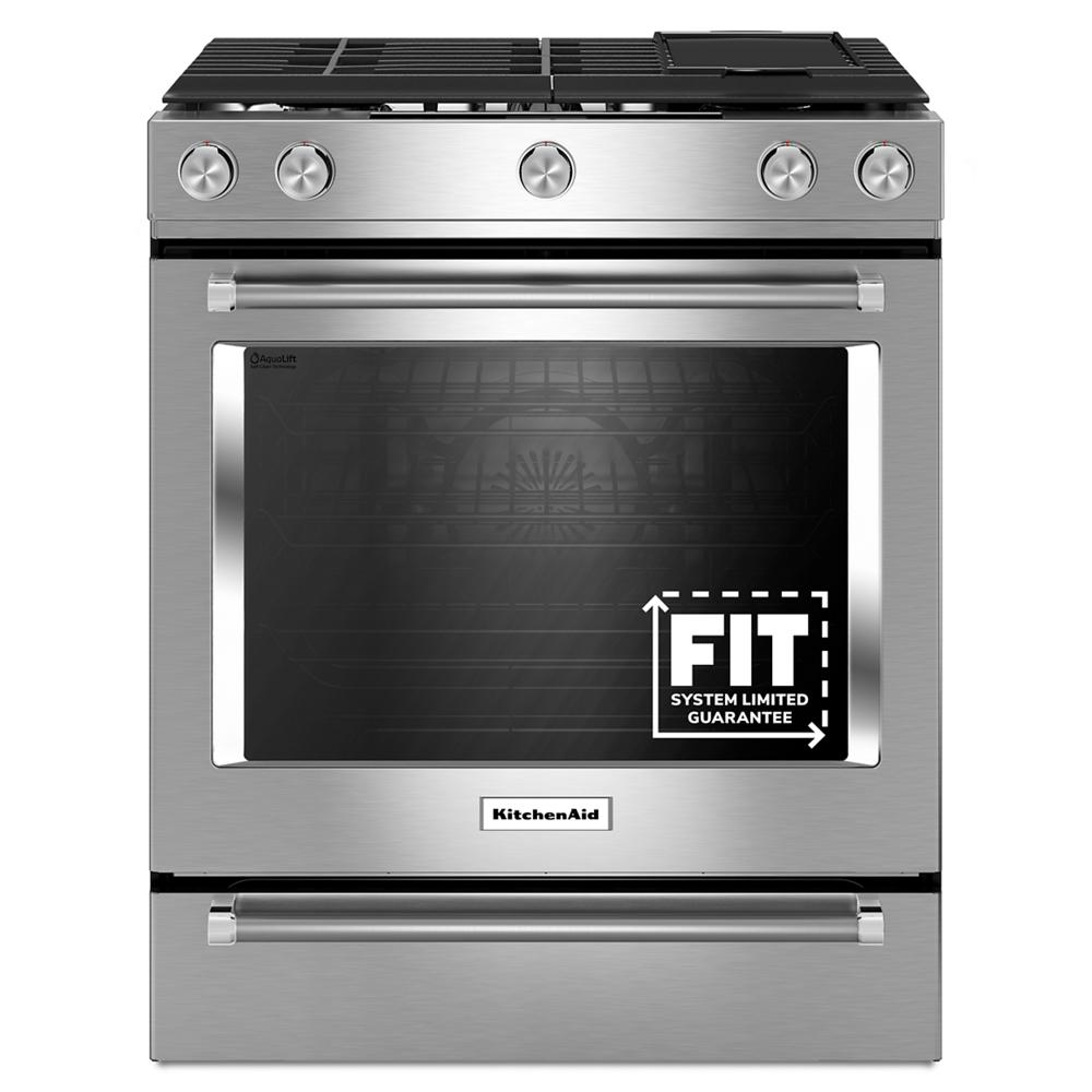 30-Inch 5 Burner Gas Convection Slide-In Range with Baking Drawer