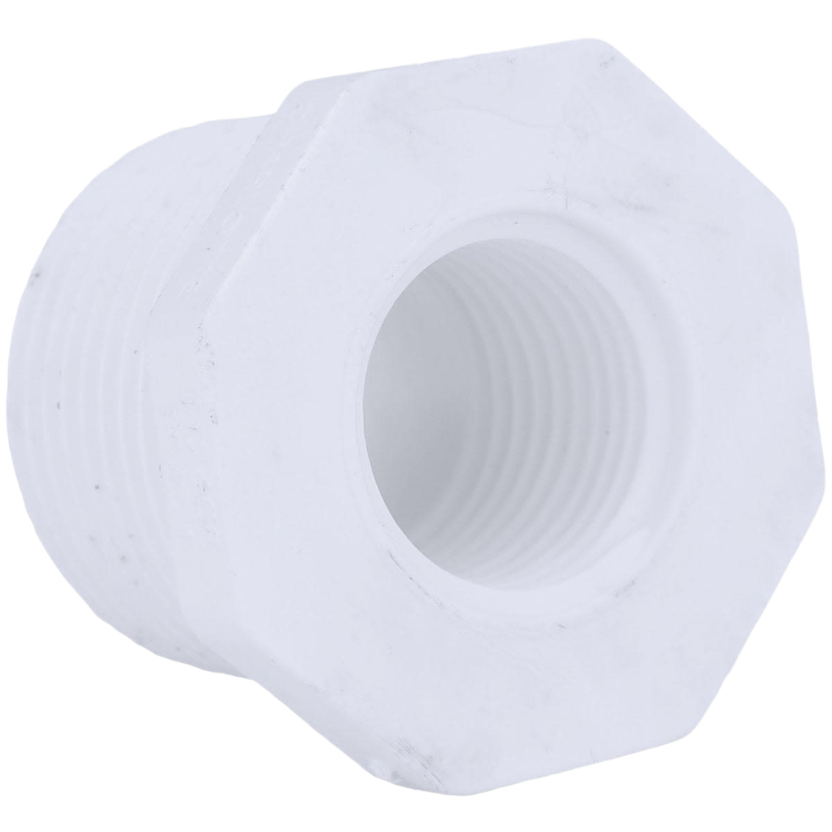 White PVC reducing bushing with male and female threaded ends for plumbing and pipes & fittings under $50 collections