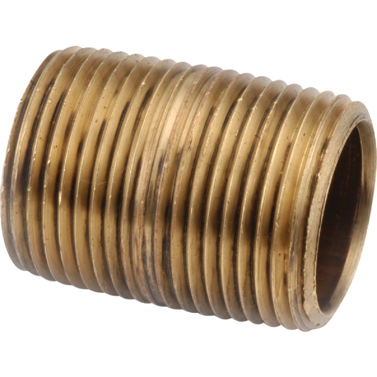 Close red brass nipple pipe fitting with threaded ends for plumbing in pipes & fittings and home improvement collections under $50