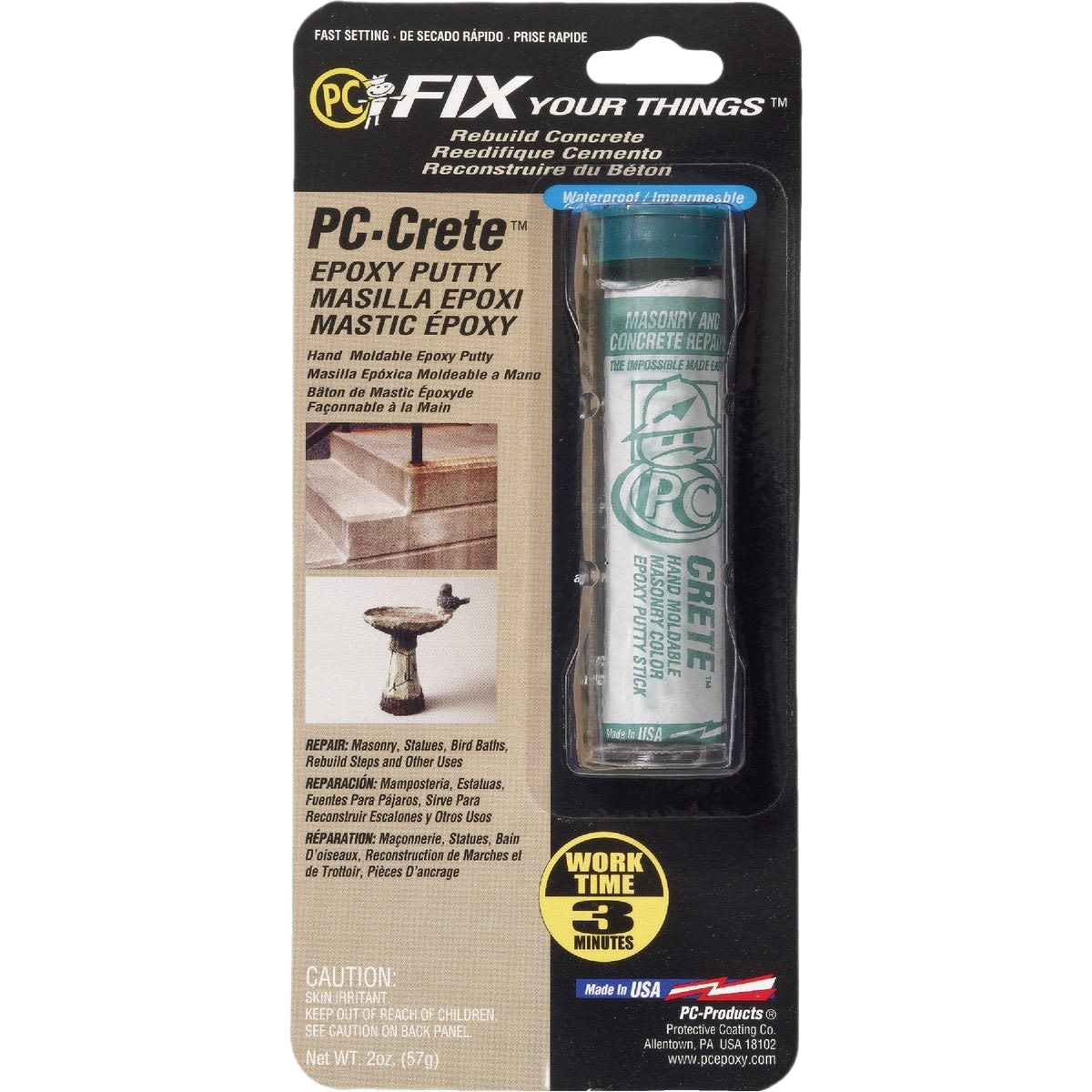 White epoxy putty for masonry and concrete repair, waterproof and fast-setting, ideal for home improvement projects