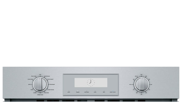 Stainless steel oven control panel with dual knobs and digital display from Wall Ovens and Kitchen & Kitchenware collections