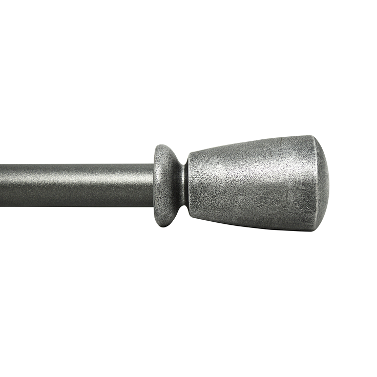 Antique silver curtain rod with decorative finial, adjustable length for home improvement and window treatments