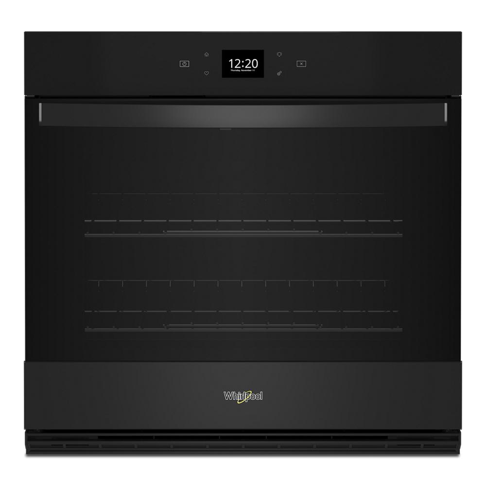 24-inch black single wall oven with digital display and sleek handle in Wall Ovens and Kitchen & Kitchenware collections