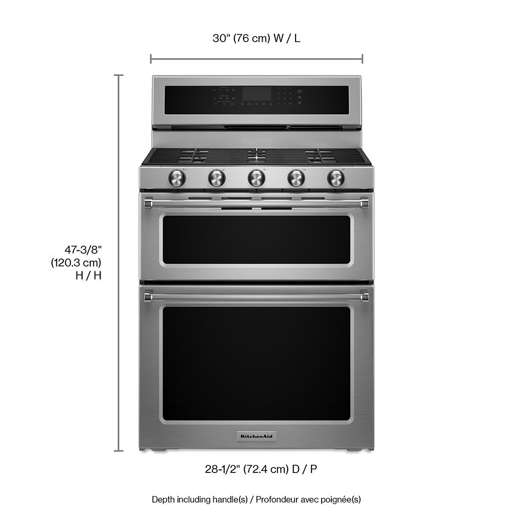 30-Inch 5 Burner Dual Fuel Double Oven Convection Range