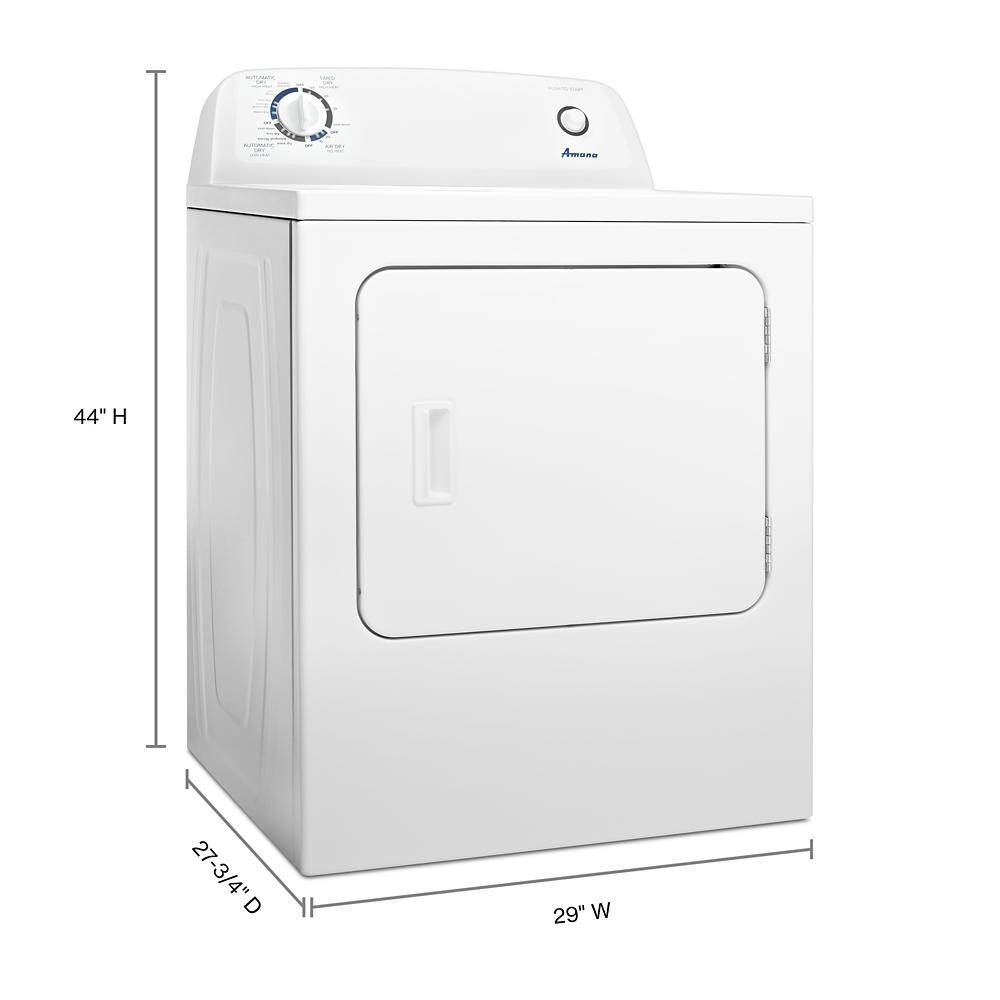 White front load electric dryer with control knob on top from dryers and home improvement appliances collection
