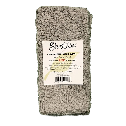 Grey cotton chenille dish towel with dual texture for absorbent kitchen use, part of affordable kitchenware collection under $50