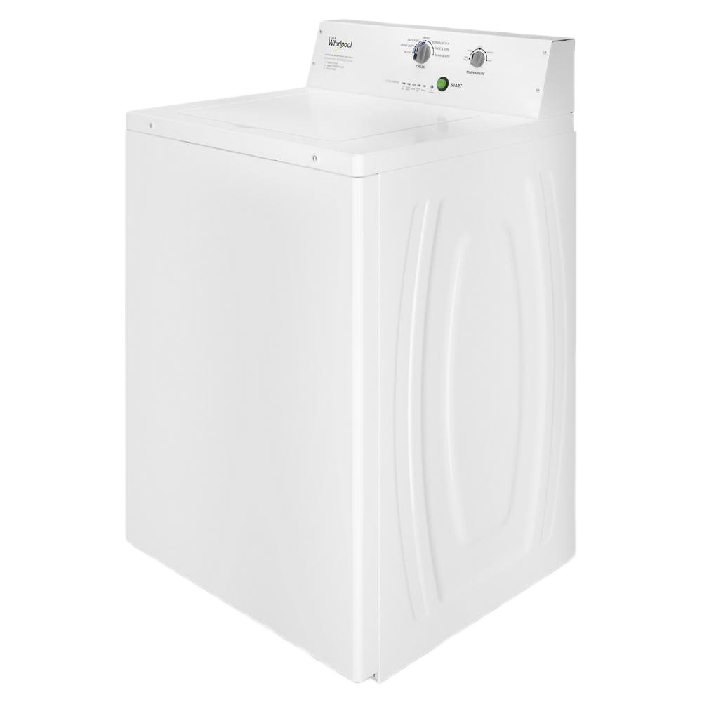White commercial top-load washer with control knobs and indicator light in washers and appliances collection