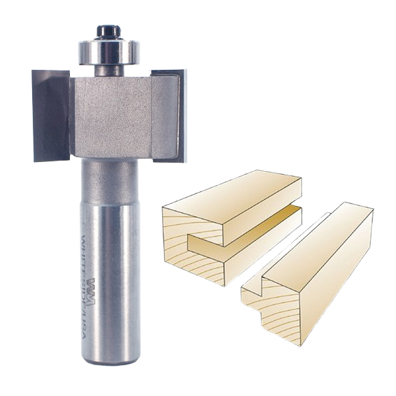 Carbide-tipped slotting and rabbeting router bit with two-wing design for precise woodworking in tool accessories and power tool collections
