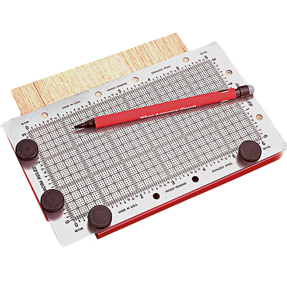 Precision marking tool with grid layout and adjustable knobs for accurate measurements in home improvement projects