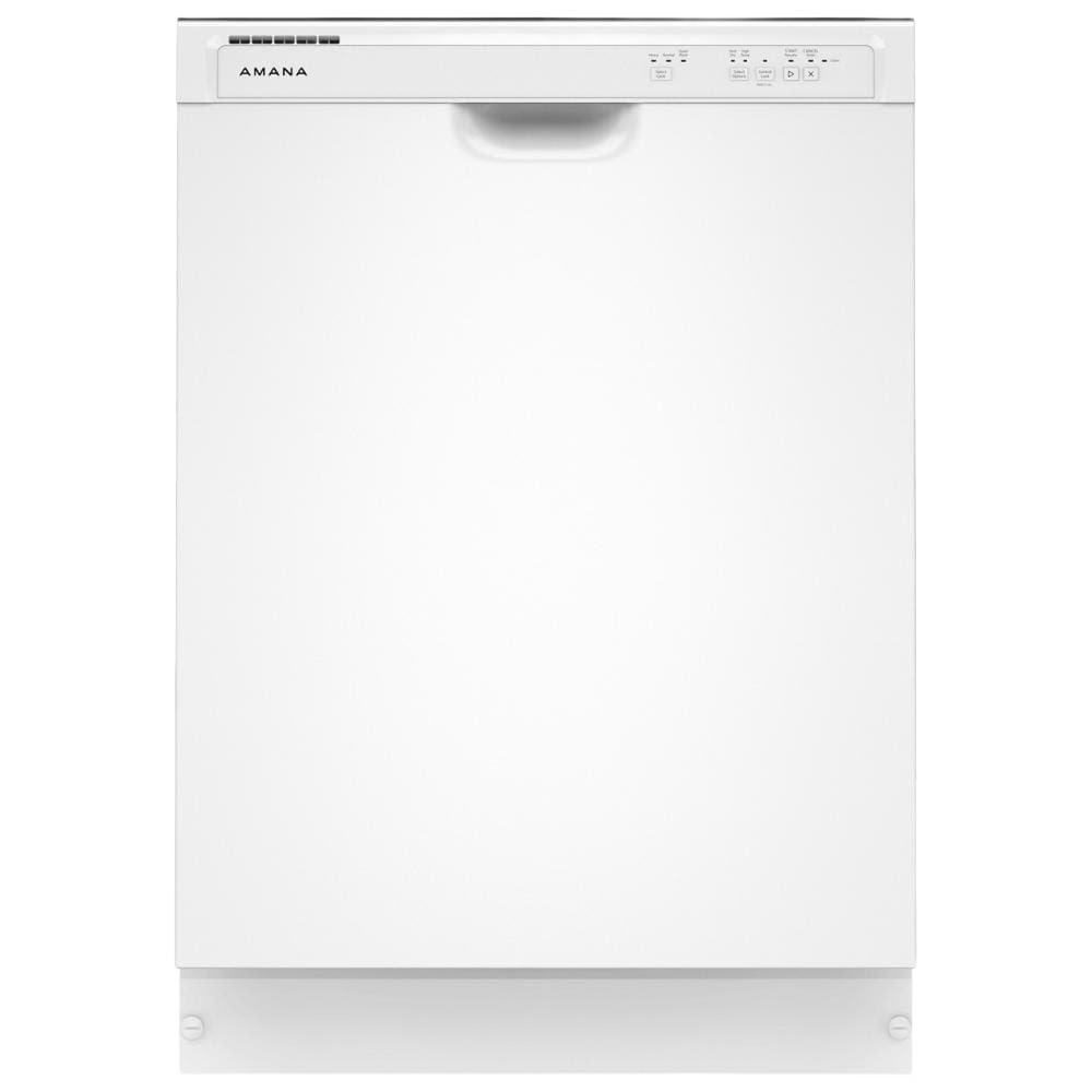 Built-in white dishwasher with simple control panel for kitchen and appliance collections