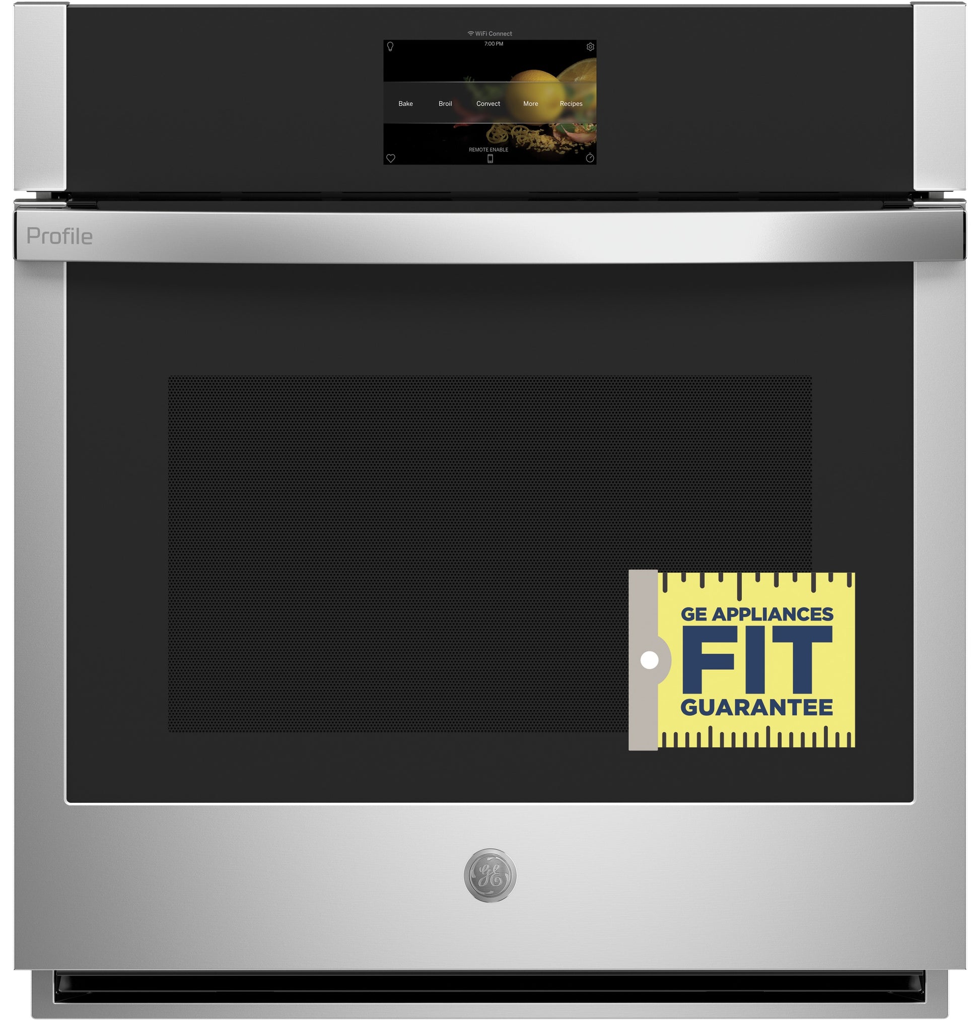 Stainless steel smart convection wall oven with touchscreen control from the single wall ovens collection