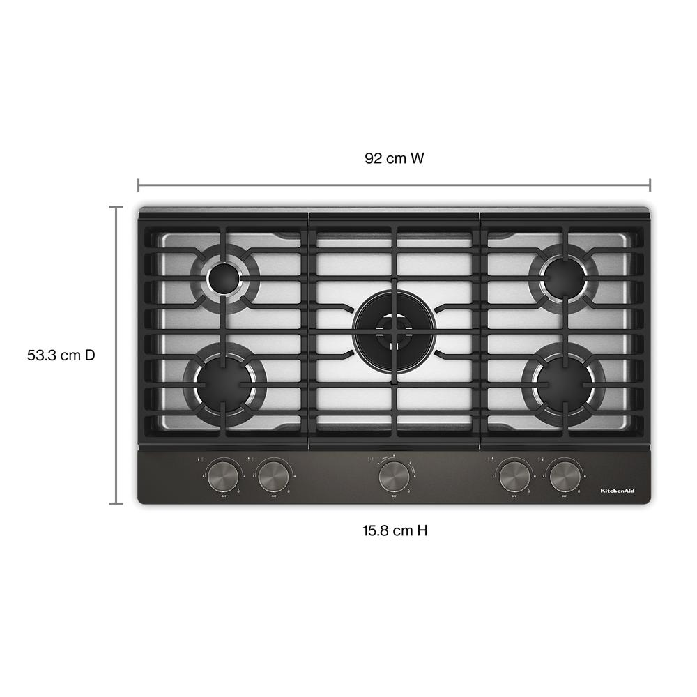 KitchenAid® 36 in. Gas Cooktop with 5 Burners and Integrated Wok Grate