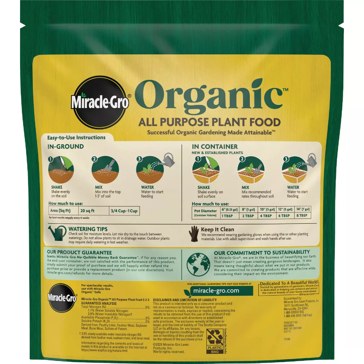 Miracle-Gro 3 Lb. 5-2-2 Granules Organic Plant Food