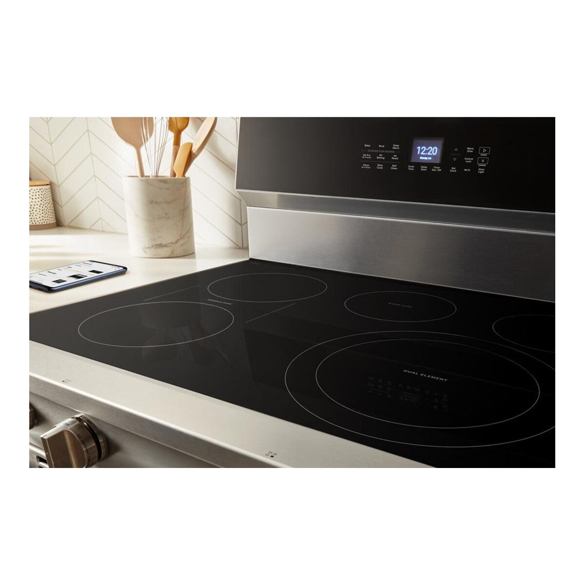 30-inch Electric Smart Range with Advanced Air Cooking Technology and WipeClean™ Coating