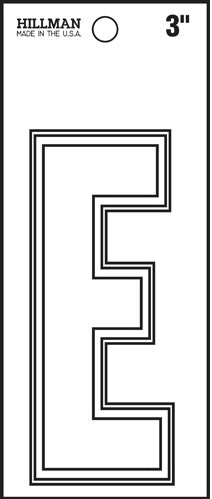 White matte vinyl die cut letter E sticker, 3 inch size, for home improvement and hardware projects under $50 collection