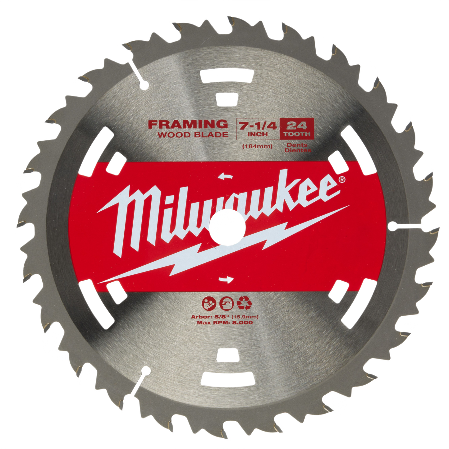 Circular saw blade with 24 teeth and laser cut vibration slots for woodworking and power tool accessories collection