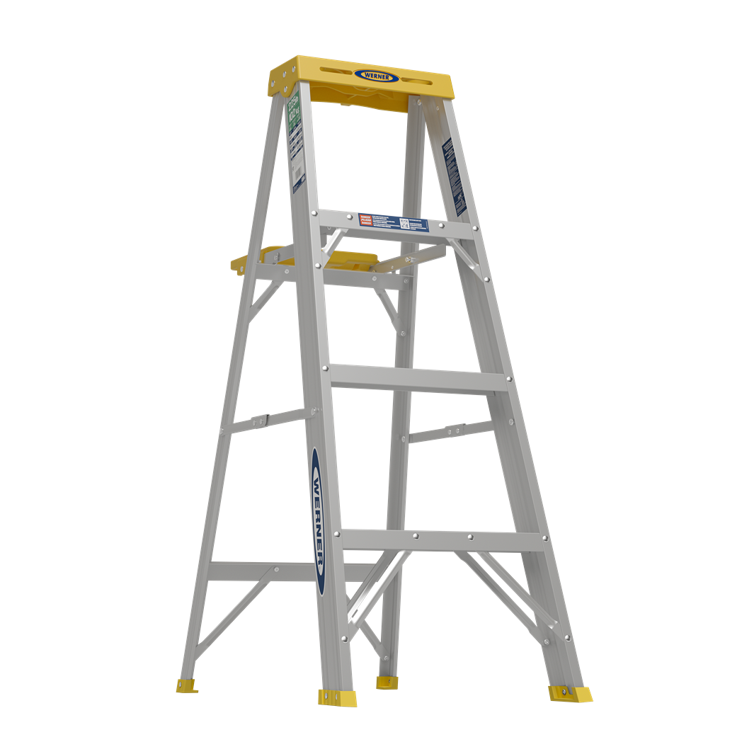 Werner 4 ft Aluminum Step Ladder with 225 lb Capacity – Hartville