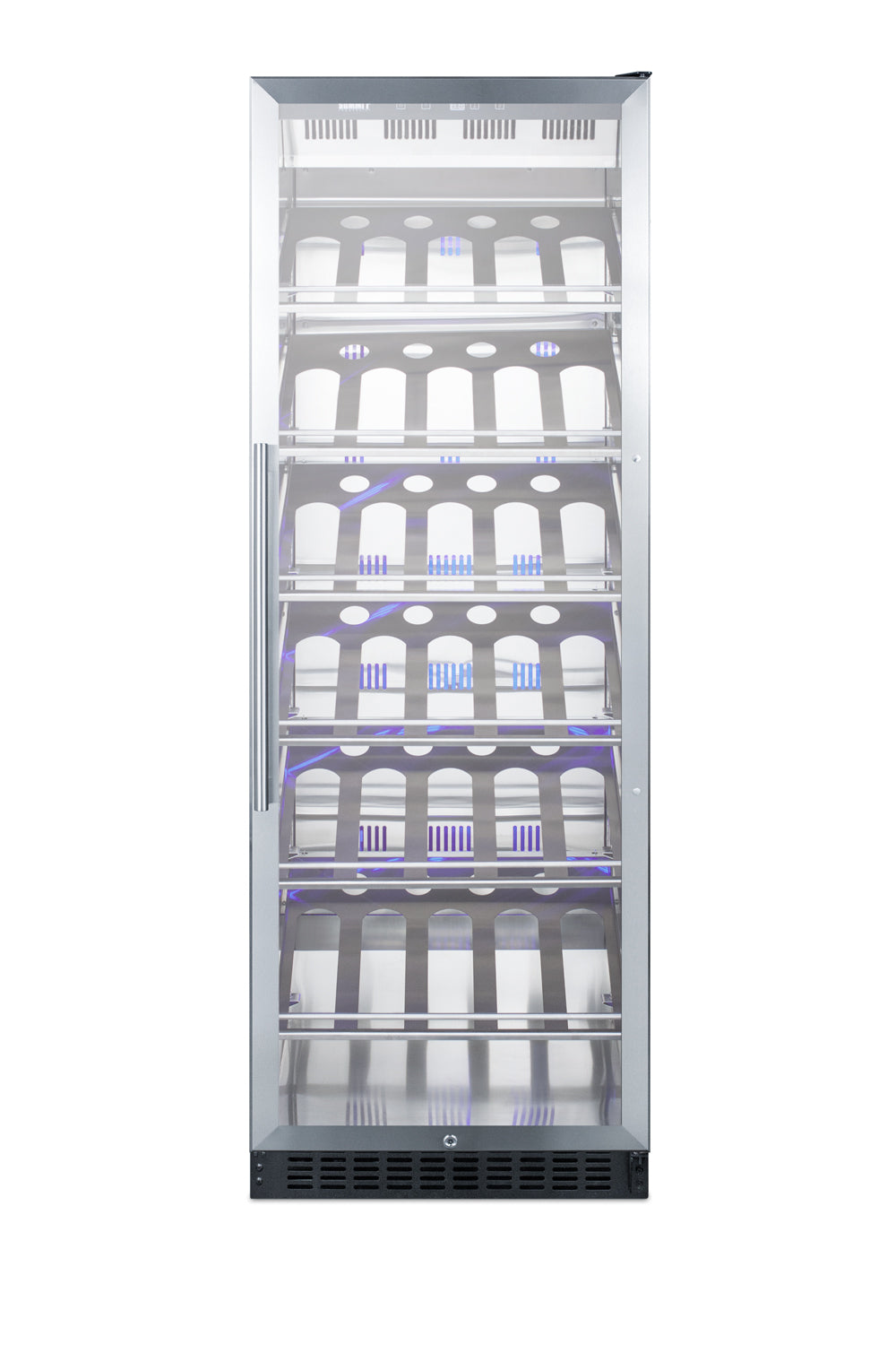 Upright commercial wine cellar with stainless steel shelves and glass door in Refrigerators and Kitchen & Kitchenware collections