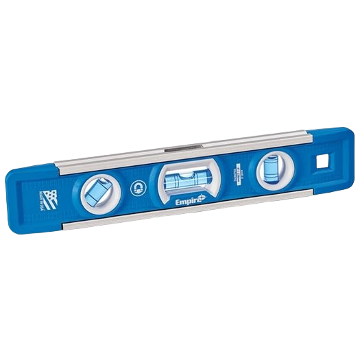 Blue magnetic torpedo level with three high visibility E-Band™ vials for accurate measurements in measuring and woodworking tools under $50