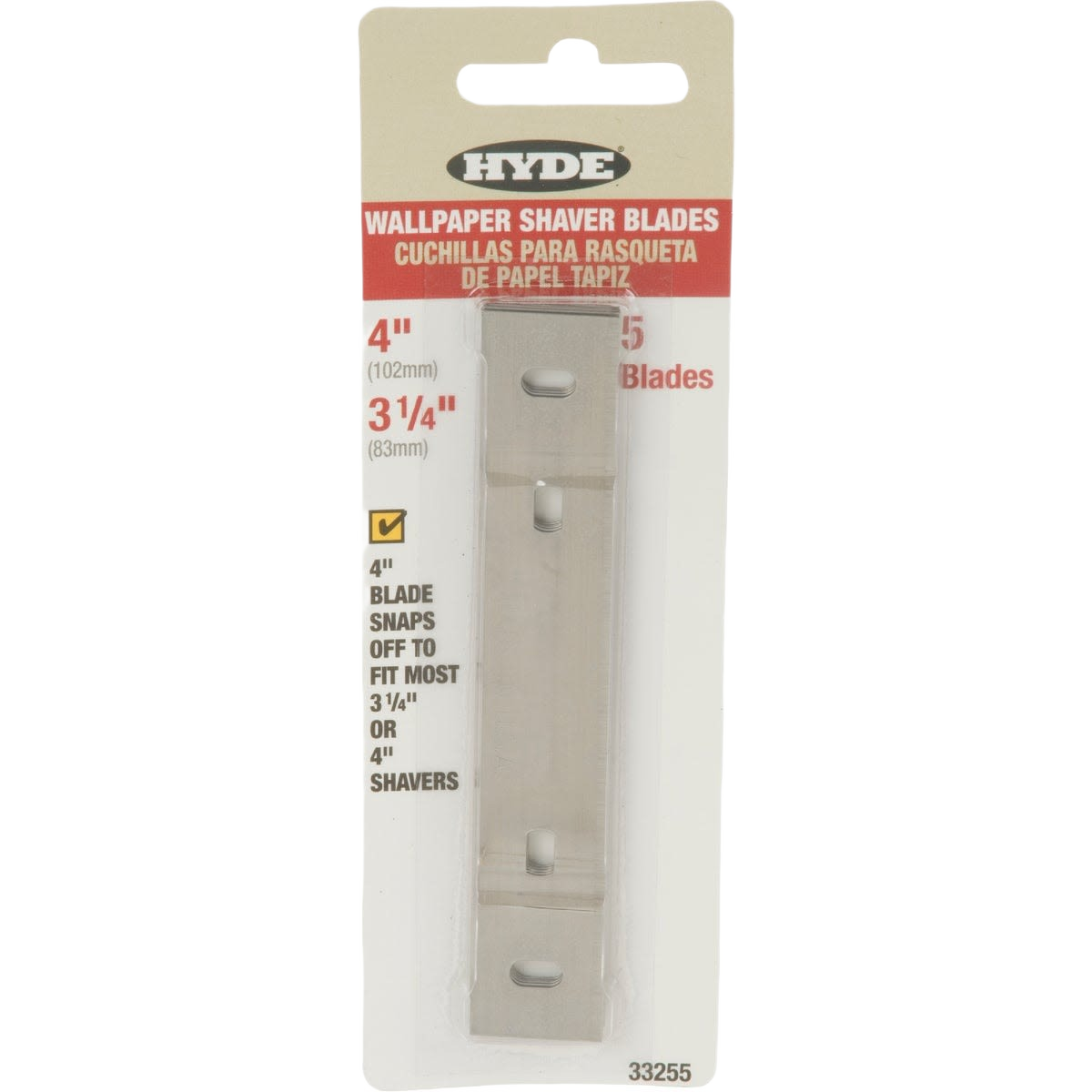 Replacement universal blade for wallpaper shavers with 4-inch snap-to-fit design for tools and home improvement tasks
