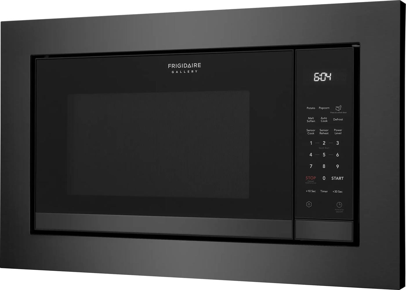 Built-in microwave with digital control panel, LED display, and black finish for kitchen appliances collection