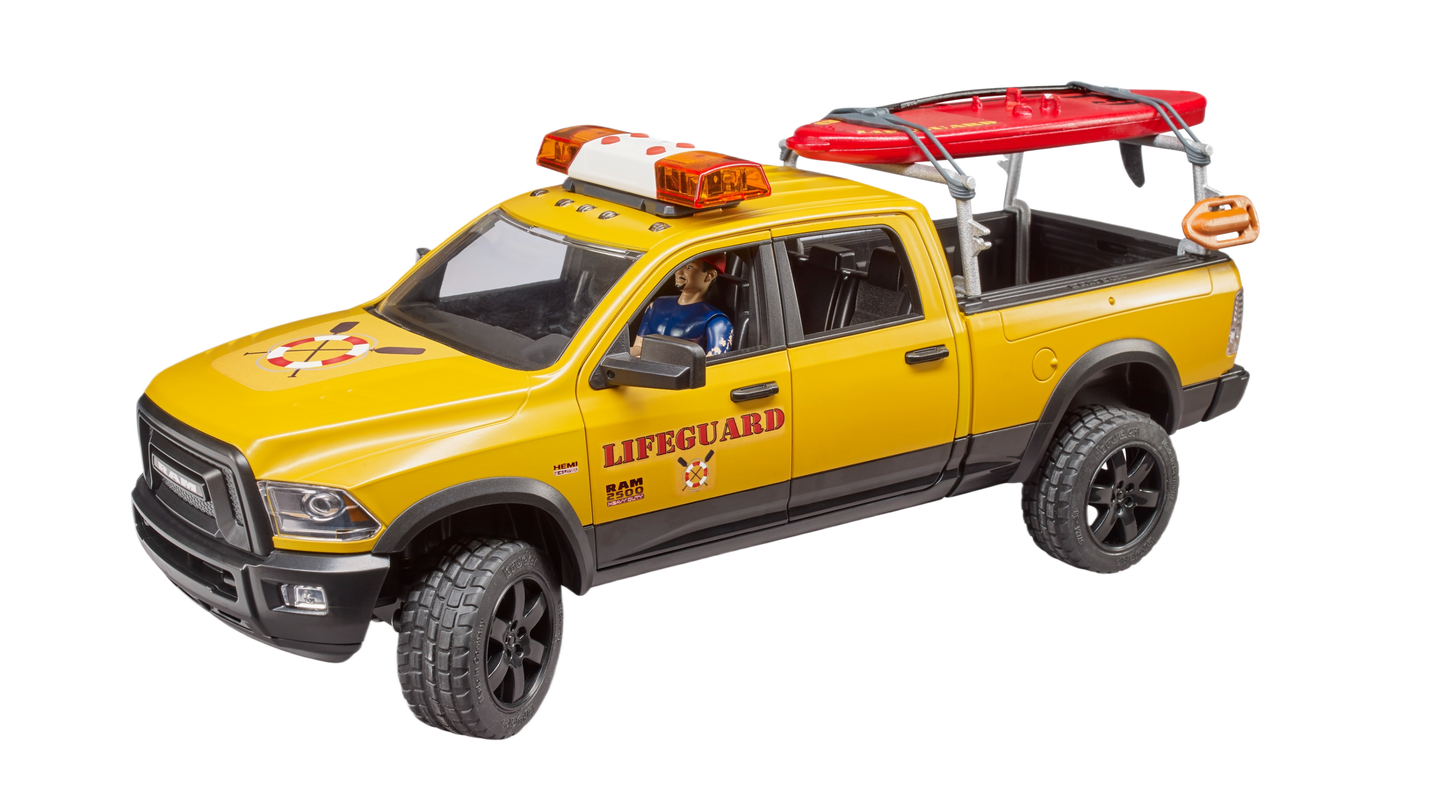 Detailed yellow lifeguard pickup toy with rescue accessories in Vehicles & Remote Controlled Toys collection